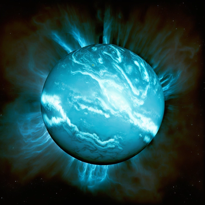 a depiction of a powerful Neptune